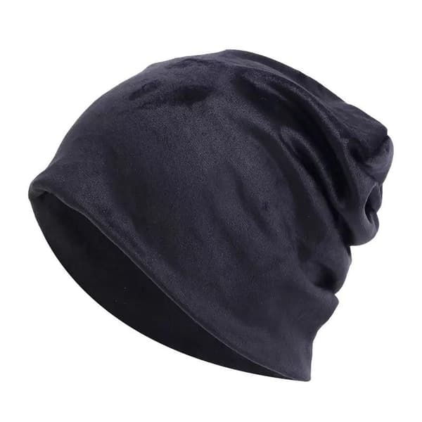 Svart mössa i sammet vinter hipster höst mjuk Svart one size
