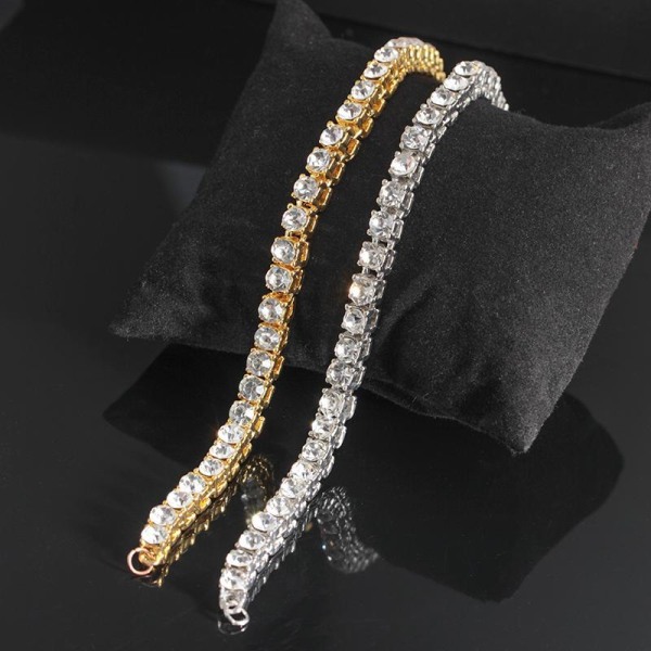 Smukt armbånd med diamanter luksus gave guld sølv Gold one size