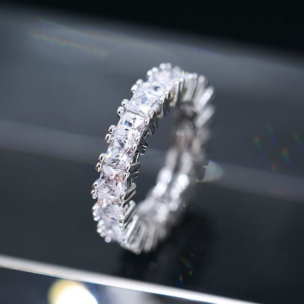 Håndlavede evighedsringe Zircon 925 sølvringe flere modeller Silver one size