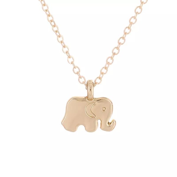 Held og lykke - halskæde med besked og elefant Gold one size