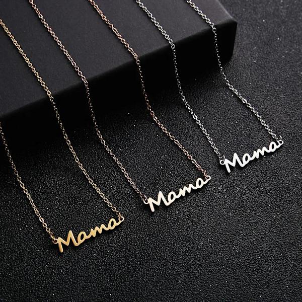 Täydellinen äitienpäivälahja - kirjekaulakoru 18K kullattua ja hopeaa ruostumatonta terästä MAMA Gold one size