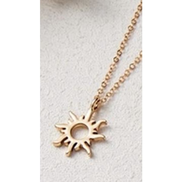 Good vibes only -halsband med sol 18K guldpläterad gåva vibrationer julklapp Guld one size