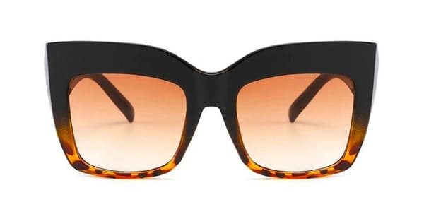 Oversized cateye solbriller UV400 Brown one size