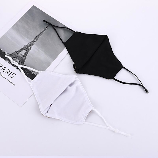 Fashion Mask pailletter mundbeskyttelse i flere farver vaskbar bomuld Black one size