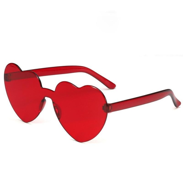 Retro hjerteformede solbriller oversized UV400 for kvinner Dark pink one size