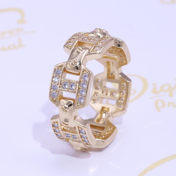 Unik handgjord guld ring för män punk lyx design Gold one size