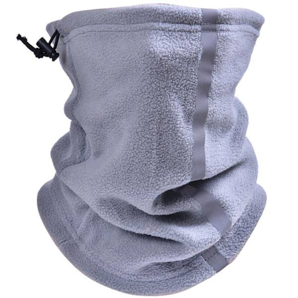 Huivi 2 in 1 ja hattu juoksupyöräilyyn heijastavalla fleecellä Grey one size