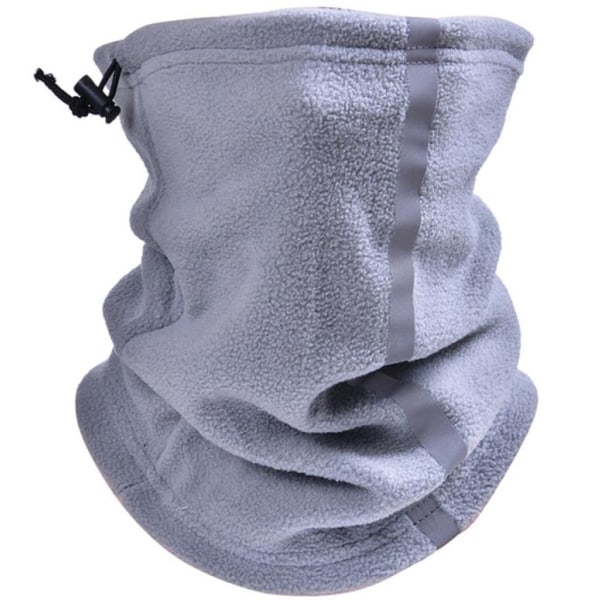 Tørklæde 2 i 1 & hue til løbecykling med reflekterende fleece Grey one size
