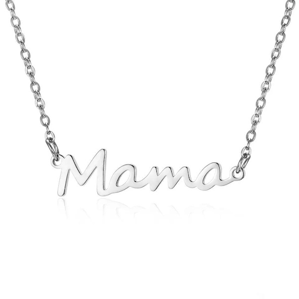 Täydellinen äitienpäivälahja - kirjekaulakoru 18K kullattua ja hopeaa ruostumatonta terästä MAMA Silver one size