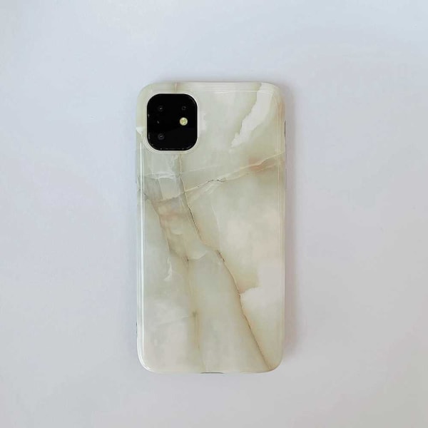 Mobildeksel til iPhone 11 Pro i naturlig marmormønster Beige one size