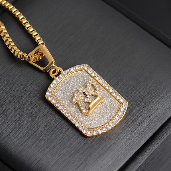 Hip hop chain military badge 100 in gold and diamonds Gold one size