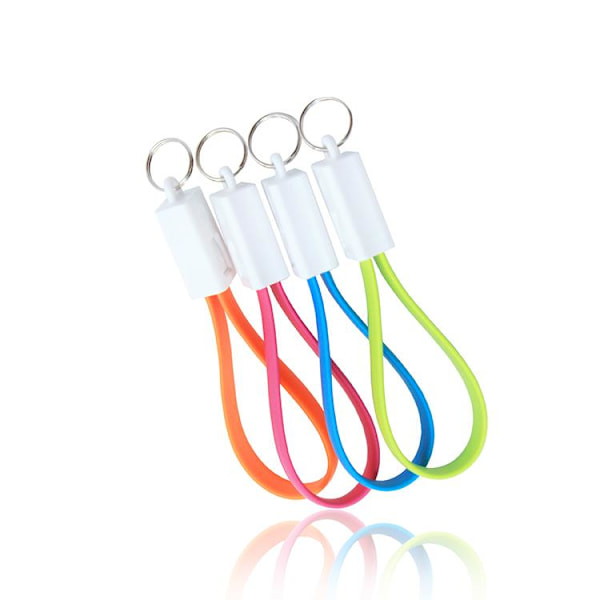 6 PAKKER! Micro USB/Android - oplader nøglering USB kabel bærbar! Black one size