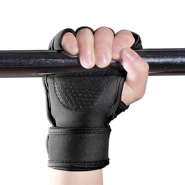 Anti-glid handskar fitness träning gym utomhus rehab förebygga Svart one size