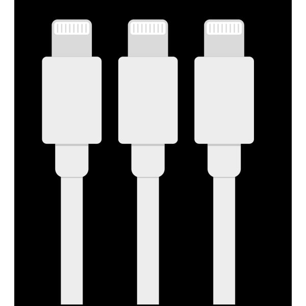 USB laddare iPHONE KABEL x3 lightning Vit one size
