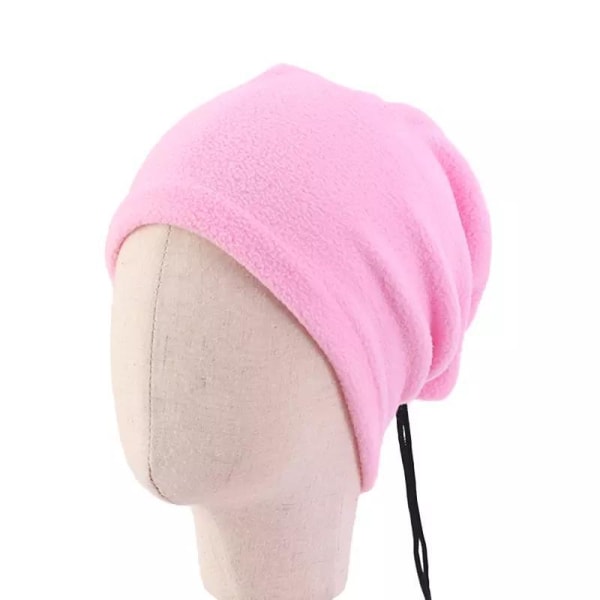 Huivi 2 in 1 hattu lapsille fleece lämmin talvi helppo säätää Pink one size