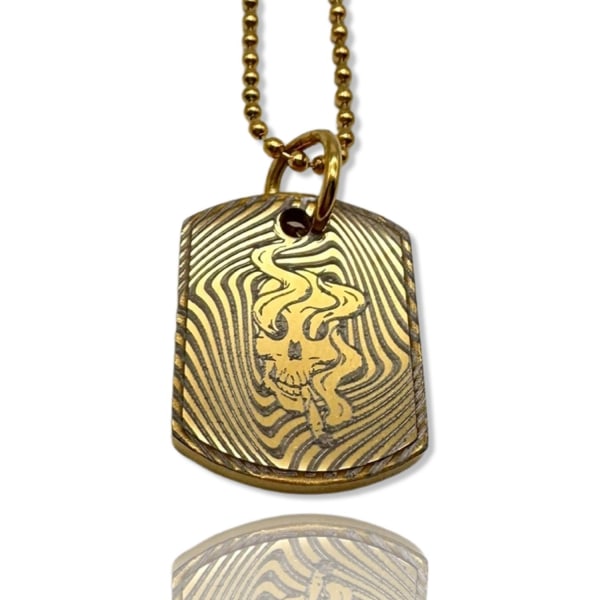 Gilded tray cool pattern for men skull cigar pattern Gold one size