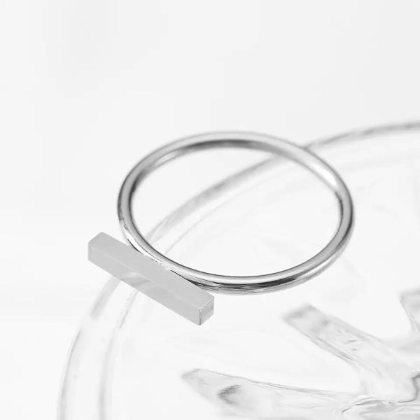 Minimalistisk ring i gull eller sølv forgylt rustfritt stål Silver one size