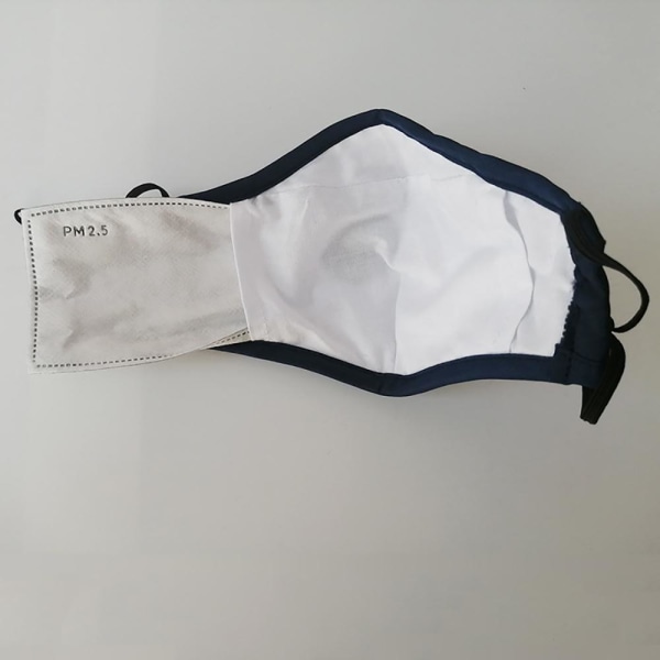 Tvättbart munskydd PM2.5 med andningsventil i bomull svart Svart one size