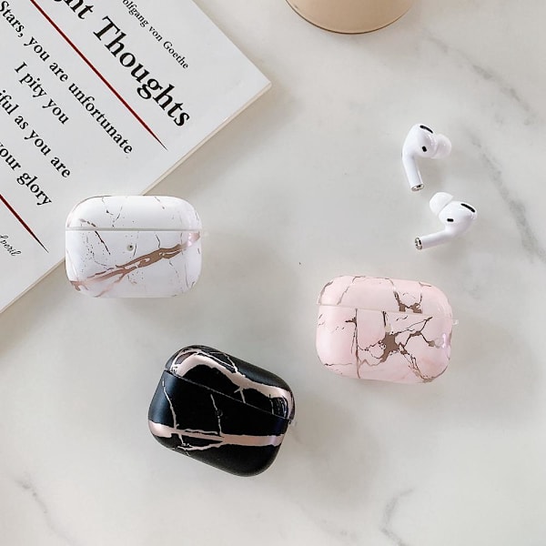 Airpods Pro Case in luxurious marble pattern Pink one size
