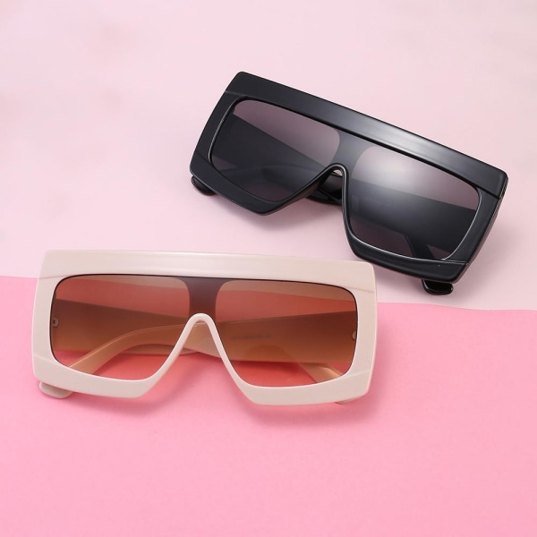 Brede svarte overdimensjonerte solbriller UV400 Paris Black one size
