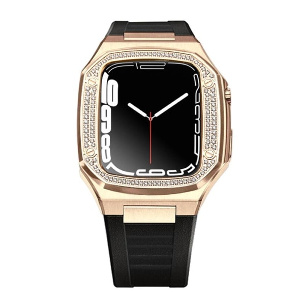 Noorzai S - Apple Watch Luksus etui & bånd med rhinstensdiamante Pink gold
