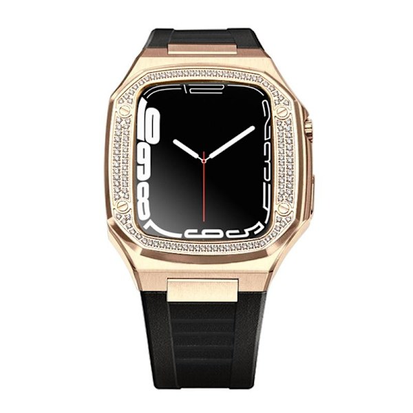 Noorzai S - Apple Watch Luksus etui & bånd med rhinstensdiamanter Pink gold