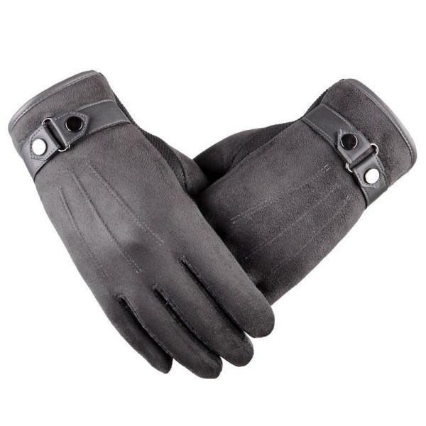 Touch-handskar för män i mocka och spänne funkar med iPhone Black one size  6572 | Black | one size | Fyndiq