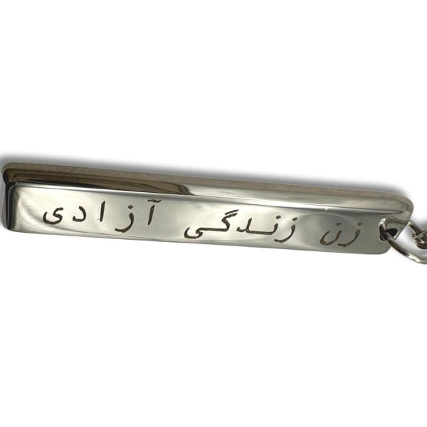 Halsband med woman life freedom text på persiska 2 sidor Silver one size