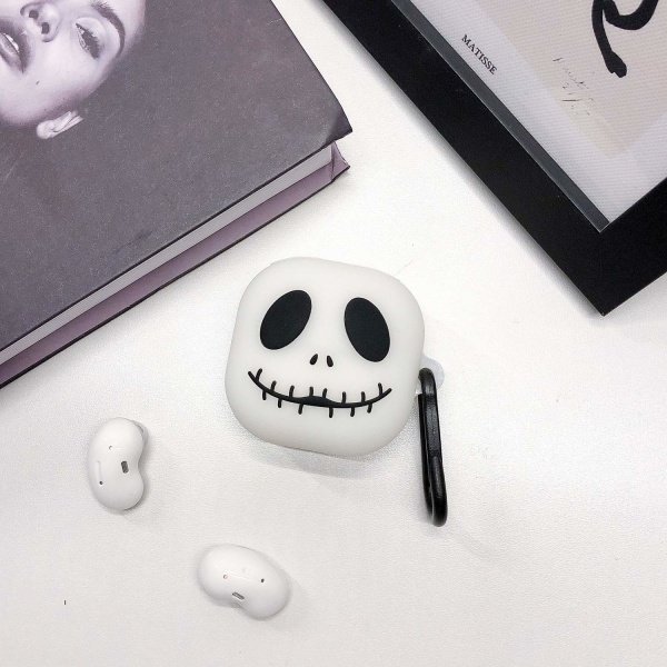 Silikon Airpods Pro skal i vit svart spöke skelett 3D krok Vit one size