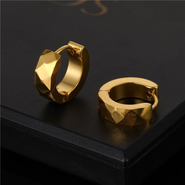 Øredobber for menn 18K gullbelagt rustfritt stål 9mm Gold one size 9eb8 |  Gold | Abstrakt og geometri | Fyndiq