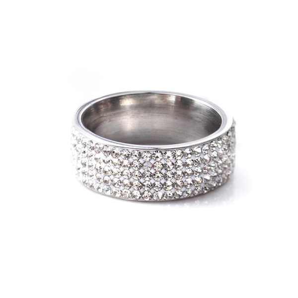 Kaunis sormus Zircon strasseilla kultaa ja hopeaa Silver one size