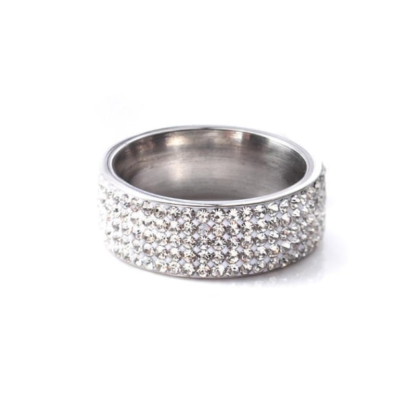 Smuk ring med zirkon rhinestones guld og sølv Silver one size