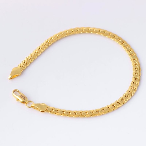 Luksuriøs kjede i 18 karat forgylt armbånd Gold one size