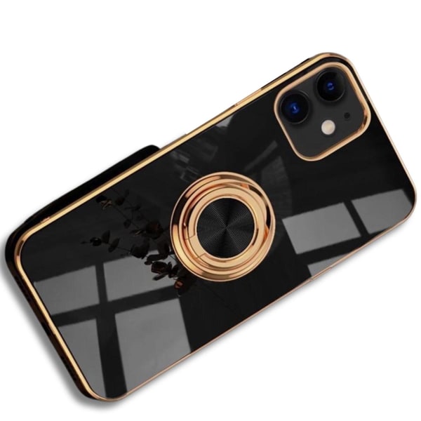 Luksuriøst stilfuldt etui ‘iPhone 14 Plus’ med ringstander funkt Black