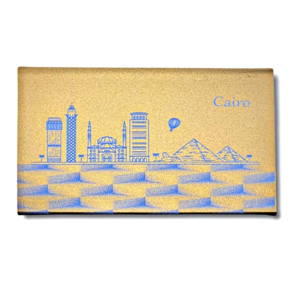 Cairo Egypt gavekortholder for kreditt- og visittkort anti-skum Silver
