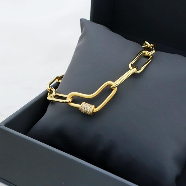 Hjerteformet armbånd 18 karat guldbelægningskæde unikt design Gold one size