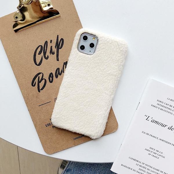 iPhone11 Pro case teddy materiale blødt strik White one size