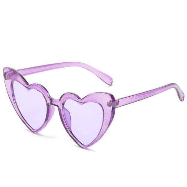 Retro hjerteformede solbriller kvinder overdimensioneret UV400 White one size