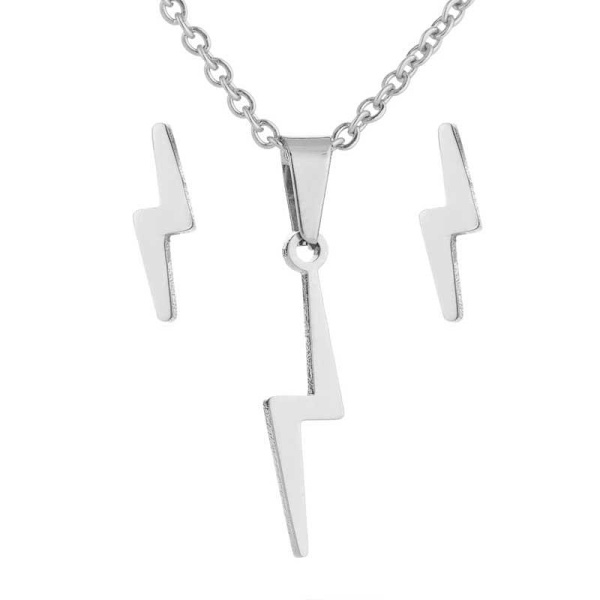 Trendikäs rannekoru kaulakoru salama 14 k kullattua kultaa hopeaa Silver one size