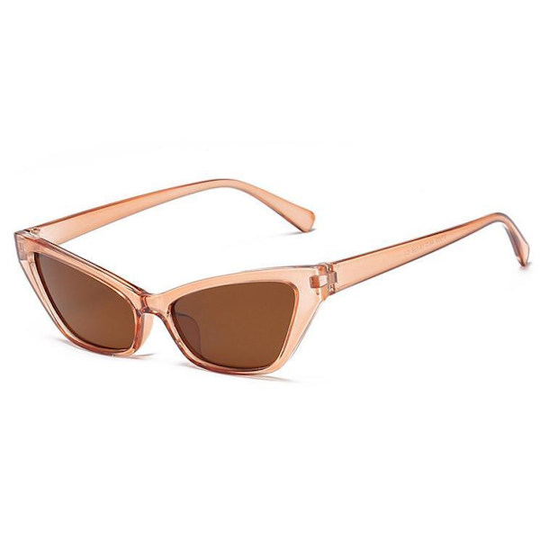 Trendy små, spisse kattøye-solbriller beige Beige one size