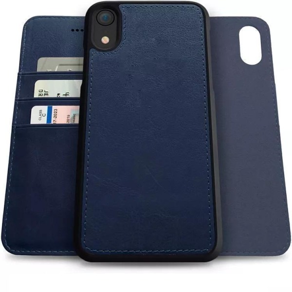 Læder pung etui 'iPhone 14' med stærk magnet aftagelig Blue