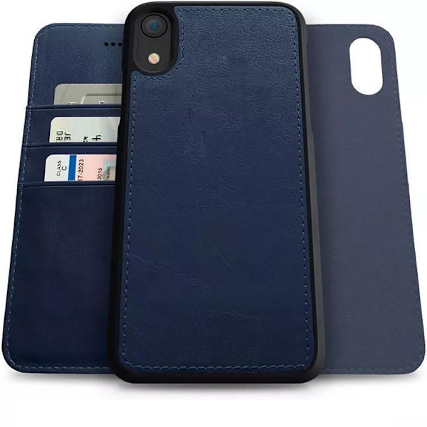 Nahkainen lompakkokotelo 'iPhone 14' vahvalla irrotettavalla magneetilla Blue