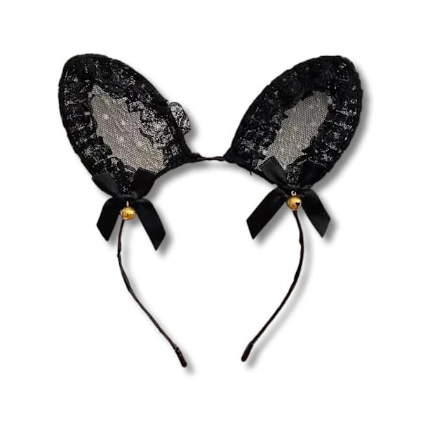 Pupun korvat pitsillä pukeutumiseen flirttailevaan tiararoolipeliin halloween-jingle-juhliin Black one size
