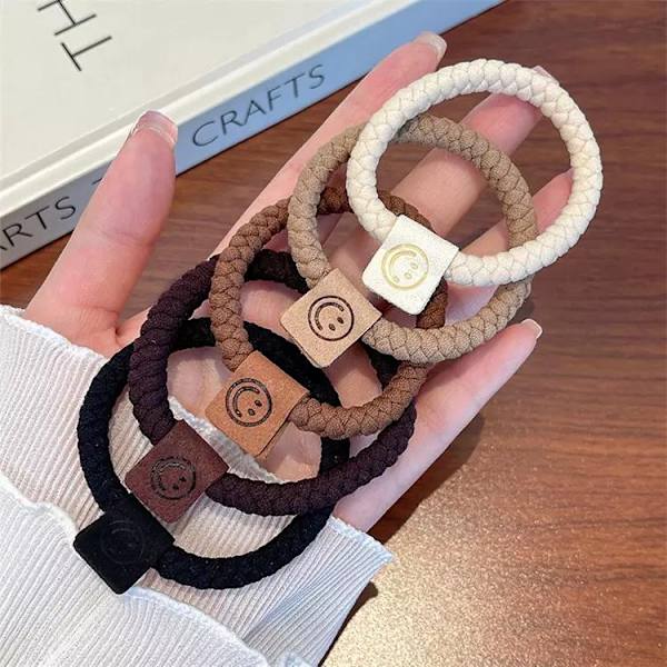 5 kestävän hiussiteen setti, jotka on koristeltu hymiöiden ohuilla ja paksuilla hiuksilla Multicolor one size