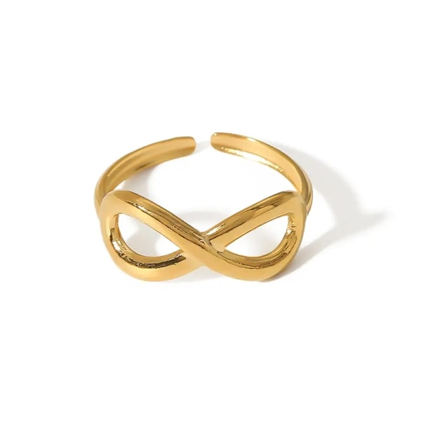 Kullattu sormus ikuisuuden symbolilla sopii kaikille kullatuille Gold one size