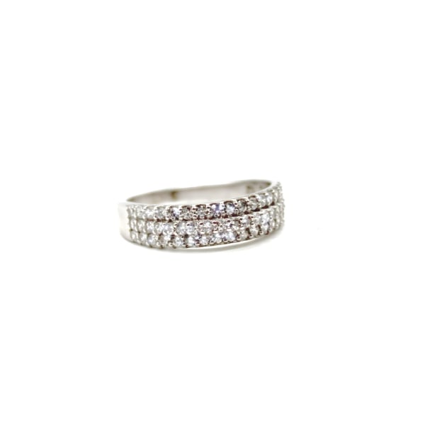 Äkta Sterling silver ring 3 rader stenar perfekt present julklapp Silver one size