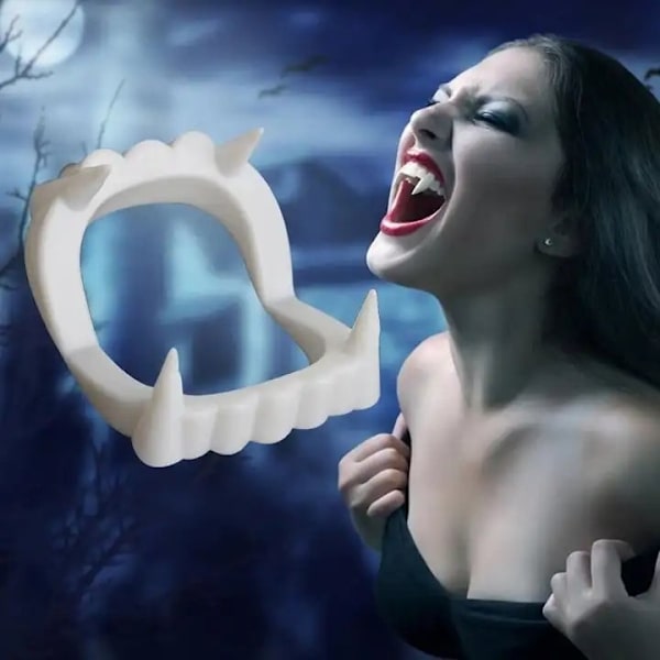 Mjuka Vampyrtänder - Standard Vita Vampyrtänder för Bekväm Och Effektfull Vampyr Förvandling Vit one size
