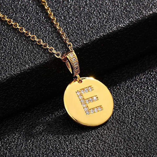 Pyöreät kirjaimet amuletit kullasta ja zirkonikullatut kaulakorut Gold one size