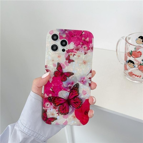 Cover iPhone 13, 13 Pro, 13 Pro Max sommerfugleblomst pink perle Pink one size
