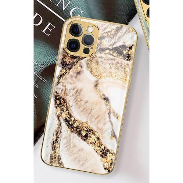 iPhone 12 Luksus glas skal guldbarok elegant rokokomarmor Gold one size